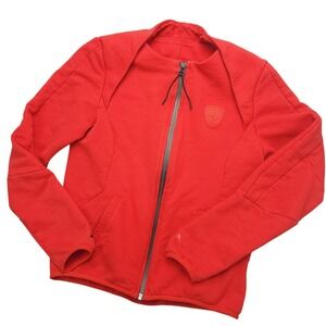 Puma Ferrari Jacket Womens Small Red Full Zip Fleece Lined Racing Motorsport